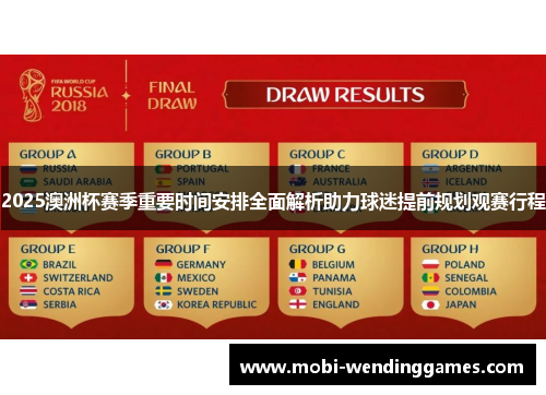 2025澳洲杯赛季重要时间安排全面解析助力球迷提前规划观赛行程